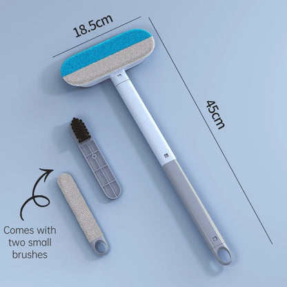 Long Handle Pet Hair Remover Brush Static Cat Hair Cleaner for Carpets Cat Trees Beds Ideal for Cat Furniture Cleaning